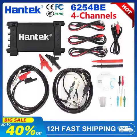 Hantek 6254BE Digital Oscilloscope 4 Independent Channels, 1GSa/S High-Speed Real-Time Sampling, 250