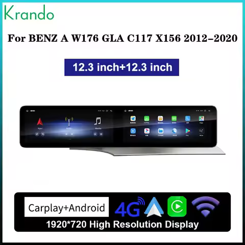 Krando 24.6'' Dual Screen For BENZ A W176 CLA C117 GLA X156 2012 - 2020 Android Autoradio Wireless C