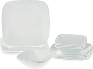 Corelle Square Pure White 18-Piece Dinnerware Set, Service for 6