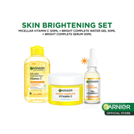Paket Skincare Garnier Bright Complete Dark Spot Set (Micellar Vitamin C 125ml Serum 30ml Gel Moistu