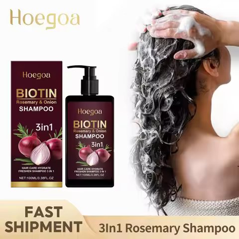 Red Onion Rosemary Shampoo Anti Hair Loss Repair Damaged Frizz Deep Cleansing Oil Control Thickening