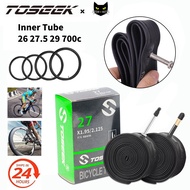 TOSEEK Bike Inner Tube MTB Road Bicycle Interior 26 27.5 29, 700c FV/AV Bike Wheelset Tire