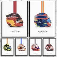 F1 Racer Helmet Season Collection Hot Canvas Print Poster Aesthetics Formula One Art Home Wall Drive