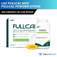 LAC Fullcal 800 240 Caplets/Fullcal Powder 60 Sticks – Calcium with Vitamin D for Bone Strength & Te