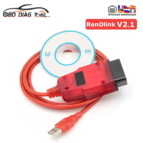 2024 Renolink V2.1/V1.99 For Renault OBD2 Auto Cable Airbag Reset/Key Coding Reno Link 1.99 OBD ECU 
