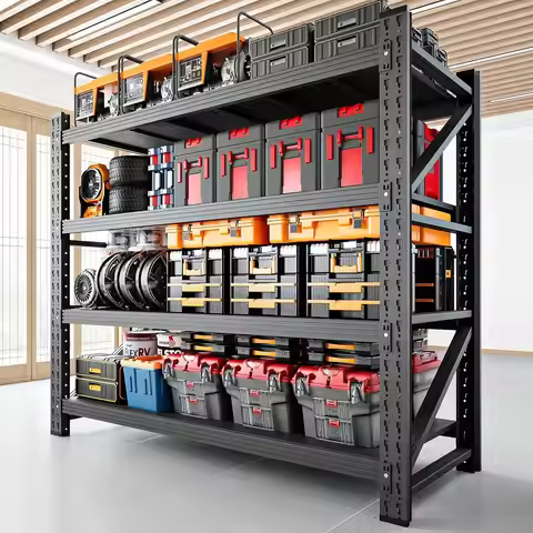 3000LBS Storage Shelves, 48" W Garage Shelving Heavy Duty Metal Adjustable Garage Shelves, Shelving 