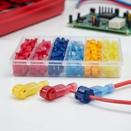 60/120PCS T-Type Wire Crimp Terminal Clips Boxed Quick Connection Insulated Electrical Connectors Pl