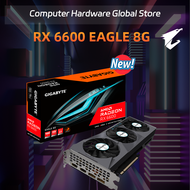 GIGABYTE-AMD ใหม่ RX 6600 EAGLE 8G การ์ดจอพัดลมสามตัว,แผ่น GDDR6, 128บิต,Pcie 4.0,