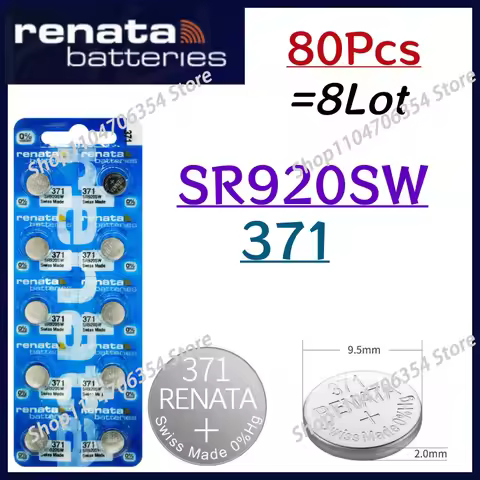 80Pcs Original Renata SR920SW AG6 371 LR920 SR927 171 370 L921 LR69 SR920 Button Batteries For Watch