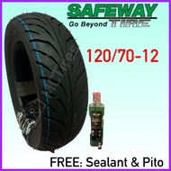 ♙ ☑ SAFEWAY TIRE 10" & 12", TUBELESS (FREE SEALANT & PITO) For Burgman, Gravis, Avenis, Fazzio, etc