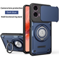For Motorola Moto G24 Case Moto G04 Cover Moto E14 G04S Magnetic Armor Shockproof Ring Holder Case W