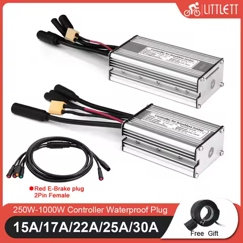 Ebike KT Sine Wave Controller 36V 48V Waterproof Brushless 250W 350W 500W 1000W Motor 1T5 2pin femal