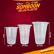 SOMBOON Cup Plastik Saiz Kecil Cawan Plastik Cup Aiskrim Cup Jagung Manis Gelas Plastik Kenduri 85mm