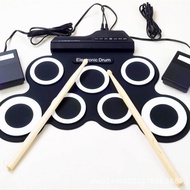 7 Pads Electric Drum Set Practice Drum Machine with Headphone Jacks Built-in Speaker Drum Pedals Dru