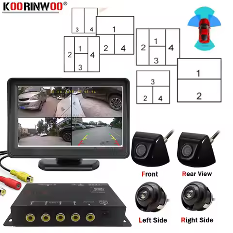 Dashcam Smart Vehicle Systems For Front Reversing Camera 4 Channel 360 Intelligent Around View Monit