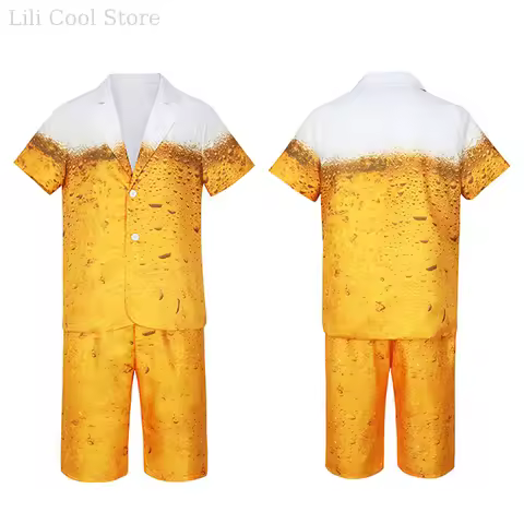 Men Women Oktoberfest Beer Garment New Yellow Beer Suit 3d Printed Clothes Bavarian Fancy Outfits Ca