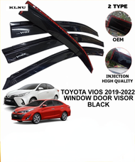 KLNU Toyota Vios 2019 to 2023 Window door visor black OEM TYPE 2020 2021 2022