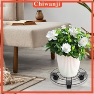 [Chiwanji] Plant Stand with Plant Saucer Rolling Plant Stand Plant Tray Roller with 4 Casters Iron Pallet Trolley for Office Shop