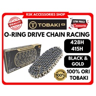 TOBAKI-X O-RING DRIVE CHAIN BLACK & GOLD RACING Chain Motor 415H 428H 132L Y15 LC EX5 Rantai O Ring 