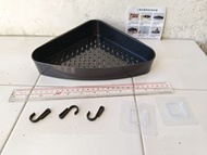 角落置物架牆角溺水架防水漏水通窿穿孔不積水廚房浴室置物架配件安裝維修裝修掛物架子多層單層黑色房間收納架毛巾沐浴乳洗潔精小型籃子膠盤送 掛鉤無痕卡扣掛牆貼牆壁瓷磚