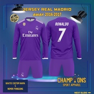 Custom Football Jersey R341 M4dr1d AWAY 2016-2017 Long Sleeve – Full Printing Dryfit Milano | Name &