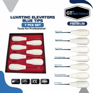GT MED Tools 7-Piece Luxator Set - Titanium Coated Dental Extraction Kit with Case - Autoclavable