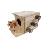 Wooden Hamster Hideout Feed Supplies