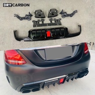 On sale Car Rear Bumper Diffuser Lip Spoiler for Benz C-Class W205 C200 C300 C400 C43 C63 AMG 2014-2