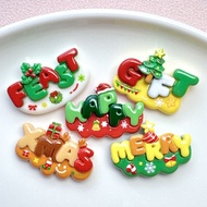 10pcs Christmas Words Resin Charms for DIY (3-92)