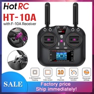 HOTRC HT-10A RC Transmitter 10CH With Receiver For Model Airplanes RC Boats Car Drones