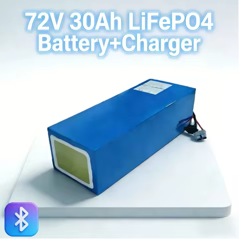 72V 30Ah 30A LiFePO4 Battery | Bluetooth BMS APP, 1000W-3000W Output (Exclusive 30Ah/30A, No Alterna