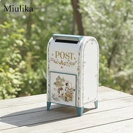 [Miulika] Mailbox with Legs Vintage Vintage Themed Iron Mailbox Decorative Postal Box for Gardeners,