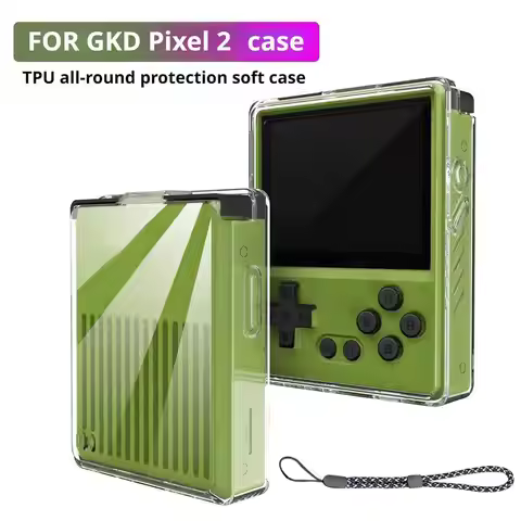 For GKD Pixel 2 TPU Transparent Case Metal Mini Game Console Full Pack Soft Protective Cover Case St