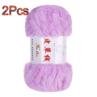 2Pcs Mink Wool Yarn Faux Fur Yarn Cashmere Hand Knitting Crochet Sweater Thread Clothes Scarf Fluffy
