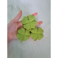 Lucky 4-leaf clover wool keychain