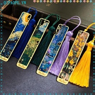 NENTEY Metal Bookmark, Hollow Oil Painting Reading Book Clip, Multifunctional Sunflower Lotus Metal 