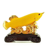 Patung Pajangan Hiasan Ikan Arwana Arowana Golden Silver Supered Red