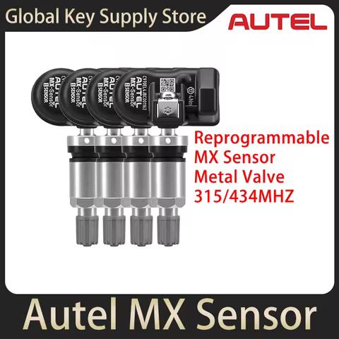 4PCS Autel MX Sensor 434/315Mhz Metal Valve Reprogrammable Universal Interchangeable TPMS Sensor TS5