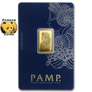 Pamp Suisse 9999 Gold Bar 5g Lady Fortuna, 5 gram