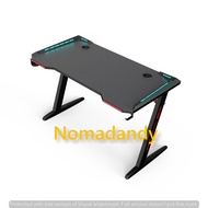 Gaming Table Esports Desk with RGB LED Lights, Cable Management, Headphone Hook and Cup Holder