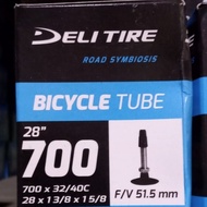 BICYCLE INNER TYRE 700 x 32C 35C 38C 40C DELI TIRE FV