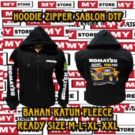 HITAM Dt Komatsu HD785 screen printed black Zipper Hoodie