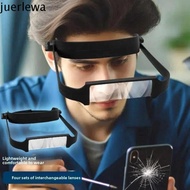 JUERLEWA Elderly Person Handsfree Magnifier, Interchangeable Lenses Black Headband Magnifier, Glass 