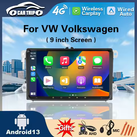 Autoradio Player For VW Volkswagen Golf 5 6 Polo 6R Amarok CarplayAndroid Auto Car Radio 9 Inch 2Din