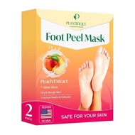 PLANTIFIQUE Peach Exfoliating Foot Mask - Mask for Dry Feet - Callus Remover - Exfoliating Foot Mask
