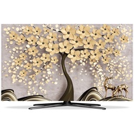 Universal 32-85in TV Protection Cover, Screen Protector with Colorful Flower Print Pattern Artwork, 