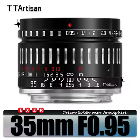TTArtisan APS-C 35mm F0.95 Super Large Aperture MF Camera Lens for Portrait Fujifilm XF Sony E A7Rii