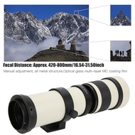 420‑800mm White 420800mm Aperture F 8.316 Full Manual Focusing Telescope Zoom Telephoto Lens for EF‑