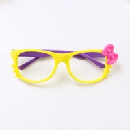 兒童無鏡片眼鏡框框架配飾(栗色 蝴蝶結-黃色)