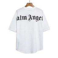 CLcenter - เสื้อ Palm Angels Oversize Tshirt แขนสั้นพิมพ์ลาย เสื้อยืดคู่รักผ้าฝ้ายพิมพ์ลายหลวม เสื้อยืด oversize